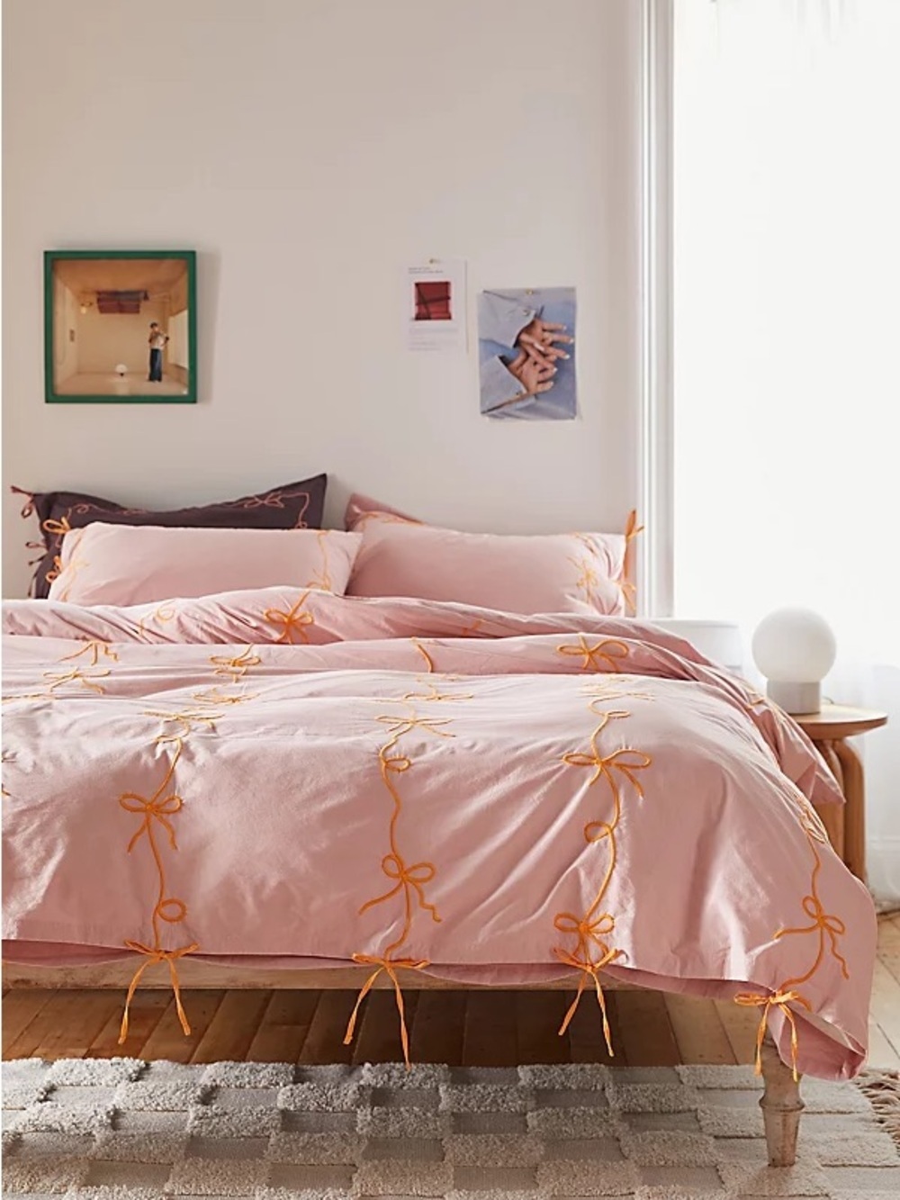 NWOT Urban Outfitters Lacey Bows Embroidered Duvet Cover Size Twin XL
